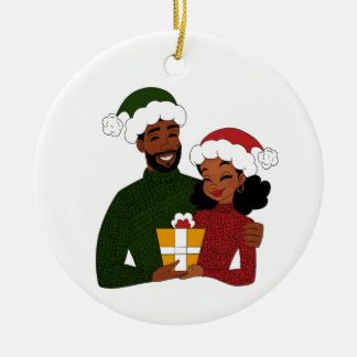 Merry Christmas Baby Green and Red Ceramic Ornament