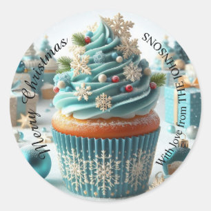 Merry Christmas Bakery Cupcake With love Sticker