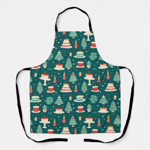 Merry Christmas Baking Pattern Apron