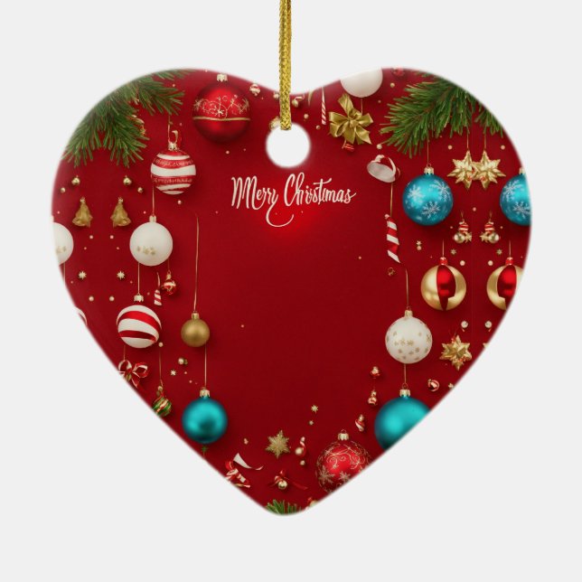 Merry Christmas Ball Ceramic Ornament (Back)
