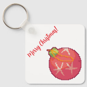 Merry Christmas Ball, Pixelart, Pixel Art  Keychain