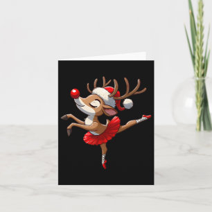 Merry Christmas Ballet Reindeer Dancing Ballet Tea Card