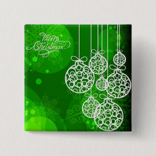 Merry Christmas Balls 2 2 Inch Square Button