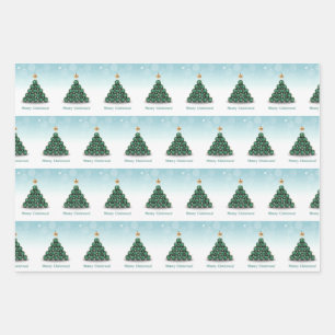 Merry Christmas Balls Tree Mint Pastel Design Wrapping Paper Sheet