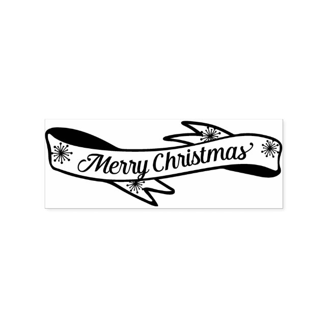 Merry Christmas Banner Rubber Stamp (Imprint)