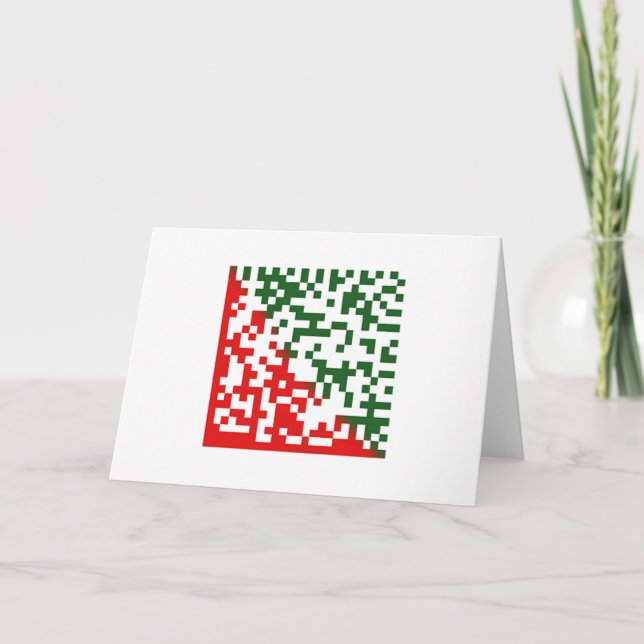 Merry Christmas Barcode Holiday Card (Front)