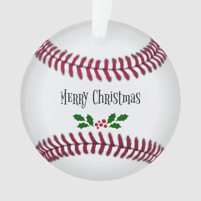 Merry Christmas, Baseball-Theme, Ornament (Front)