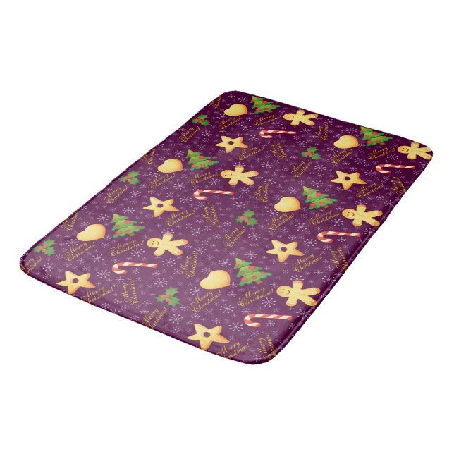 Merry Christmas Bath Mat (Angled)