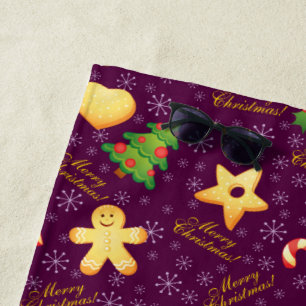 Merry Christmas Beach Towel
