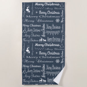 Merry Christmas Beach Towel