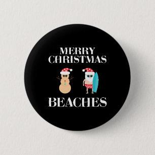 Merry Christmas Beaches Florida Family Vacation 2 Inch Round Button