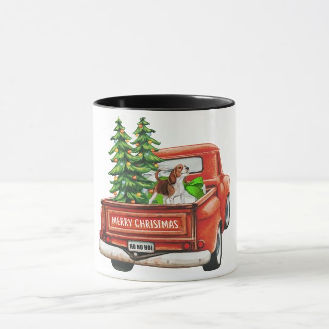 Merry Christmas Beagle Dog Mug (Center)