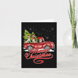 Merry Christmas Beagle Dogs Santa Reindeer Red Tru Card