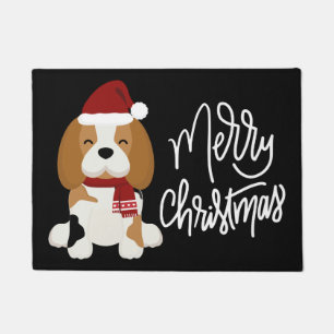Merry Christmas   Beagle Santa Claus Doormat