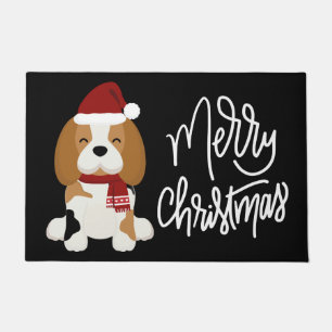Merry Christmas   Beagle Santa Claus Doormat