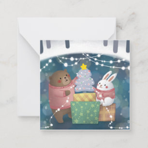 Merry Christmas: Bear & Bunny Card