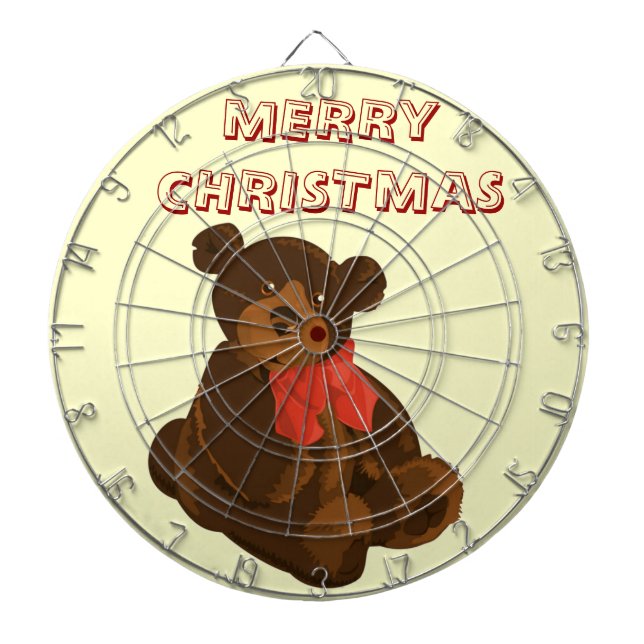 Merry Christmas Bear Dartboard (Front)