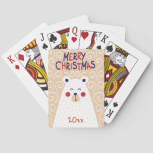 Merry Christmas/Bear Design/Playing Cards
