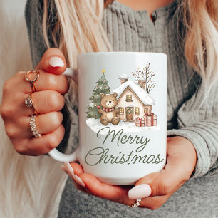 Merry Christmas Bear Mug for Family or Coworkers