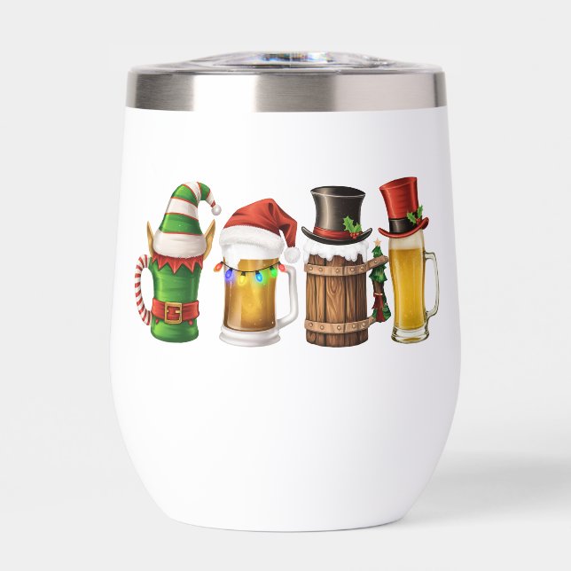 Merry Christmas Beers Drinking Santa Beer Lover  (Front)