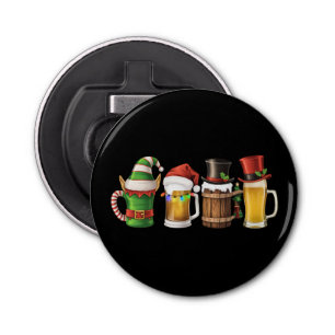 Merry Christmas Beers Drinking Santa Beer Lover  Bottle Opener