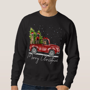 Merry Christmas Belgian Malinois Santa Red Truck X Sweatshirt
