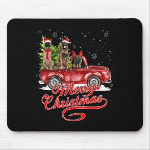 Merry Christmas Belgian Malinois Santa Reindeer Re Mouse Pad
