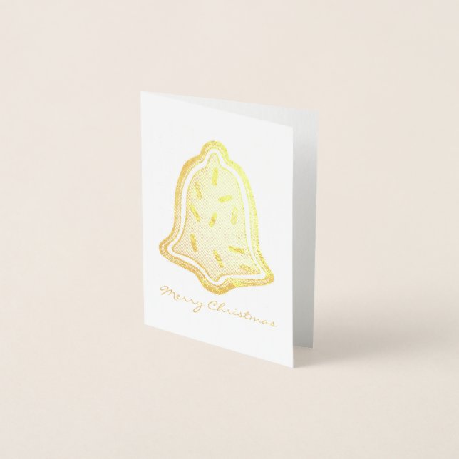Merry Christmas Bell Sugar Cookie Sprinkles Xmas Foil Card (Front)