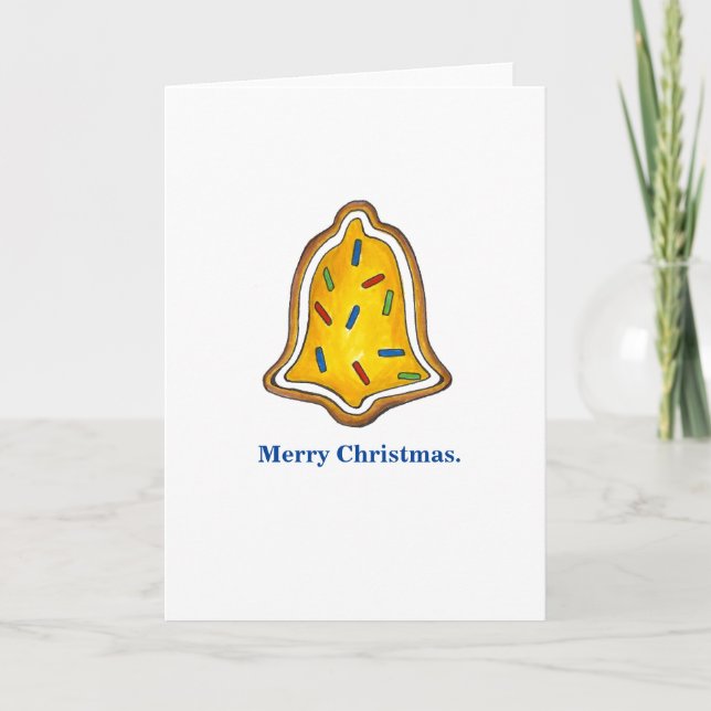 Merry Christmas Bell Sugar Cookie Xmas Holiday Card (Front)