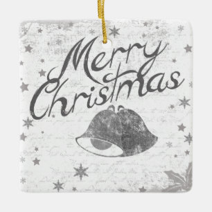 Merry Christmas Bells Ceramic Ornament