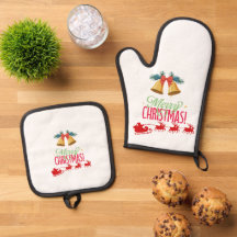 Merry Christmas – Bells & Santa Sleigh Design