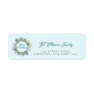 Merry Christmas Belly Wreath RSVP Mint Teal Aqua
