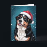 Merry Christmas Bernese Mountain Dog  in Santa  Card<br><div class="desc">Merry Christmas Bernese Mountain Dog in Santa Card</div>