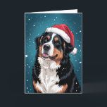 Merry Christmas Bernese Mountain Dog  in Santa  Card<br><div class="desc">Merry Christmas Bernese Mountain Dog in Santa Card</div>