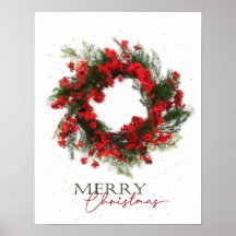 Merry Christmas Berry Wreath