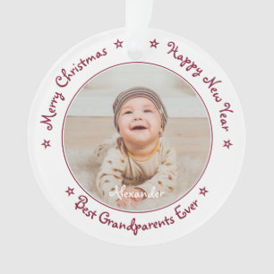 Merry Christmas Best Grandparents Ever Child Photo Ornament