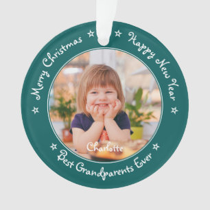 Merry Christmas Best Grandparents Ever Kids Photo Ornament