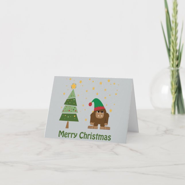 Merry Christmas Bigfoot Holiday Card (Front)