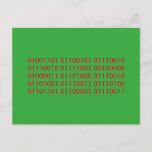merry christmas binary code holiday postcard