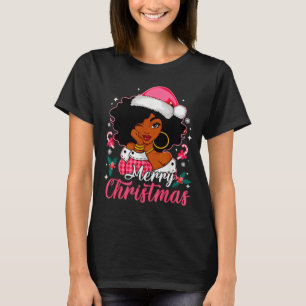 Merry Christmas Black Afro African American Girl S T-Shirt