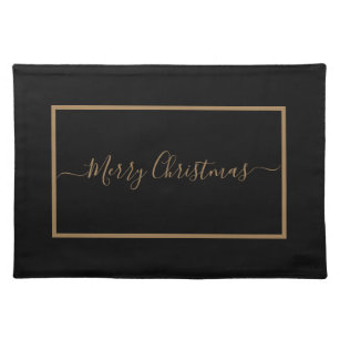 Merry Christmas black and gold  Placemat