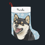 Merry Christmas Black and Tan Shiba Inu Stocking<br><div class="desc">Sassy Shiba Inu in a trio of colours!</div>