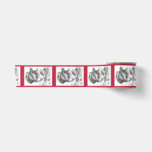 Merry Christmas Black Bear Satin Ribbon