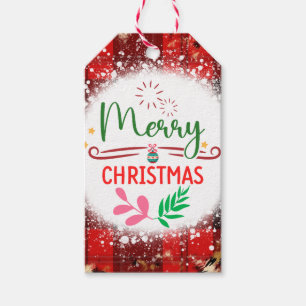 Merry Christmas Black Melanin Woman Xmas Afro Tree Gift Tags