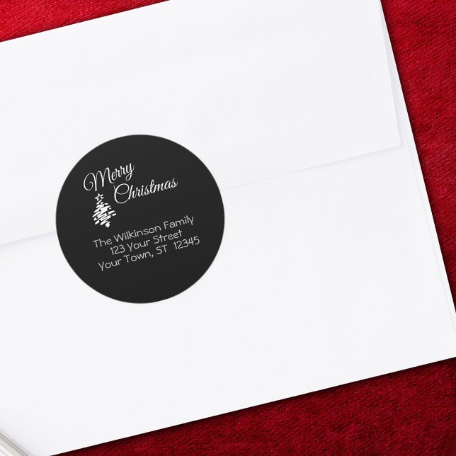 Merry Christmas Black Return Address Envelope Seal (Merry Christmas Black Return Address Envelope Seal)