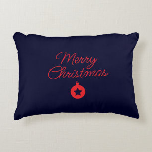 Merry Christmas Black Rock Blue Classical Unique Accent Pillow