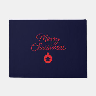 Merry Christmas Black Rock Blue Classical Unique Doormat
