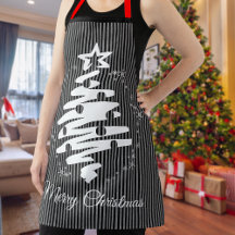 Merry Christmas Black Stripe Modern Holiday