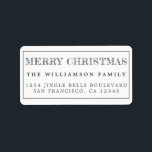Merry Christmas Black White Return Address Label<br><div class="desc">Add some extra cheer to your holiday cards and invitations with our festive Merry Christmas return address labels. This stylish Christmas design features 'Merry Christmas' in modern typography. Simply add your name and address. Exclusively designed for you by Happy Dolphin Studio. If you need any help or matching products, please...</div>