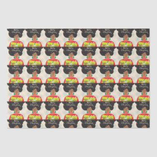 Merry Christmas, Black Woman, Bright Sweater Gift Tissue Paper